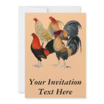 Four Game Cocks Personalized Announcements