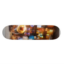 Four Glass Candy Jars Skateboards