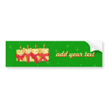 Four golden candles with red scarfs bumper stickers