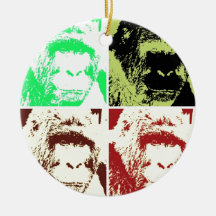 Four Gorillas Christmas Ornament