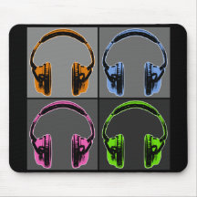 Four Graphic Headphones Mousemat