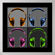 Four Graphic Headphones