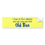 Four hippies and Old Bus bumper sticker bumper stickers