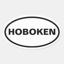 FOUR Hoboken, New Jersey Oval Sticker