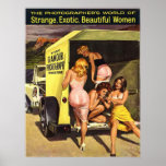 Four Hot Pinup Girls Undressing and Smoking Posters
