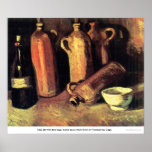 Four jugs, bottle and a white bowl - van Gogh Poster