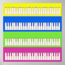 Four Keyboards Pop Art Poster