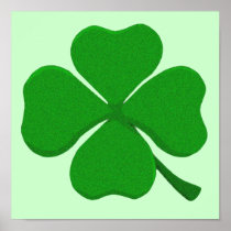 Four Leaf Clover - Irish Shamrock Poster