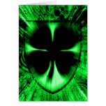four leaf clover. light burst. cards