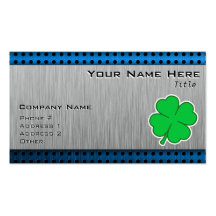 Four Leaf Clover; metal-look Business Card