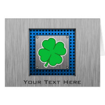 Four Leaf Clover; metal-look Card