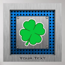 Four Leaf Clover; metal-look Posters