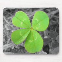 Four Leaf Clover Mousepad - Black & White & Colour