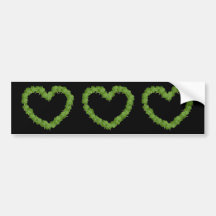 Four Leaf Clover Shamrock Heart Bumper Stickers