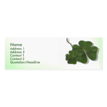 Four Leaf Clover (Shamrock) Profile Card Business Card Templates