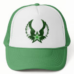 four leaf clover. winged star. hats