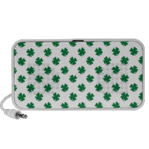 Four leaf clovers in green speaker