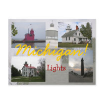 Four Michigan Lighthouses postcards