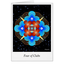 Four of Clubs Greeting Card