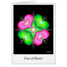 Four of Hearts Greeting Card