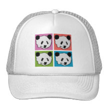 Four Panda Bears Mesh Hats