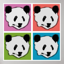 Four Panda Bears Posters