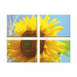Four Panel Canvas prints Yellow Sunflowers Floral canvas prints