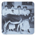 Four Queens and a Jack Cyan Square Sticker