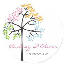 Four Seasons Tree Custom Party Gift Label Sticker