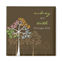 Four Seasons Trees on Brown Save Date / Favours /