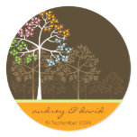 Four Seasons Trees on Brown Seal / Favour / Gift stickers