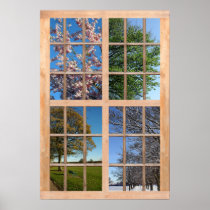 Four Seasons View from a Window Print