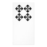 Four Stylish Black Flowers. On White. Custom photo cards