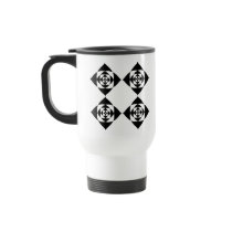 Four Stylish Black Flowers. On White. Coffee Mug