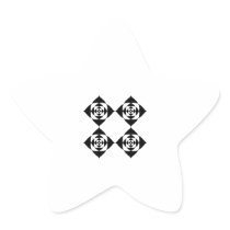 Four Stylish Black Flowers. On White. Stickers