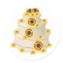 Four Tiered Wedding Cake with Sunflower Trim stickers
