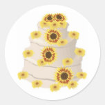 Four Tiered Wedding Cake with Sunflower Trim Stickers