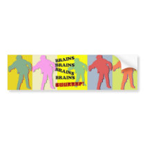 Four Zombies Andy Warhol Style Bumper Stickers