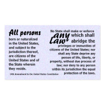 Fourteenth Amendment trivia cards Business Cards