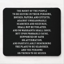 Fourth Amendent Text Mousepad