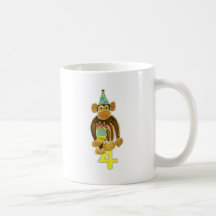 Fourth Birthday Monkey Mug
