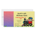 Fourth birthday party toy train boy photo cards
