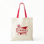 Fourth Grade Teacher Retro Red 60's Inspired Sign Tote Bags