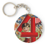 Fourth of July Boy with Fireworks Keychains