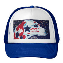 Fourth of July Star Spangled Dalmatian Mesh Hats