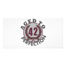 Fourty Two and aged to Perfection Birthday Photo Card
