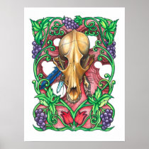Fox and Grapes Watercolor Poster - Rev. Chad Wells