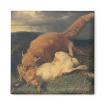 Fox and Hare, 1866 Refrigerator Magnets