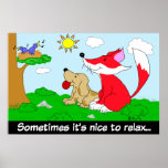 Fox and Hound Relax Poster posters