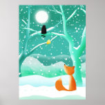 Fox and the crow - poster print